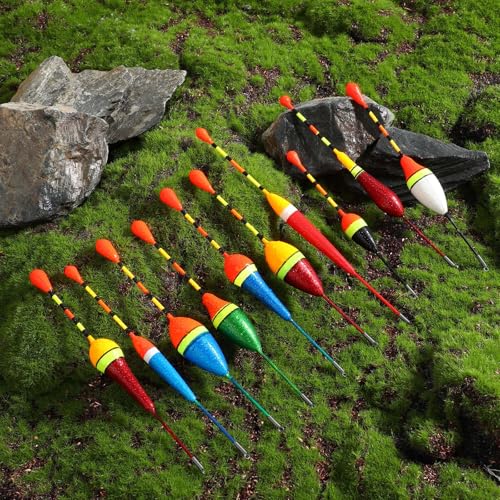 10 Pcs Fishing Floats - Oval Foam Slip Bobbers for Trout & Catfish