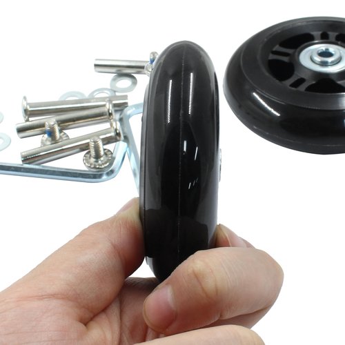 Zorveiio 4 Pack 45mm x 18mm Suitcase Replacement Wheels Lnline Skate Wheels Travel Bags Caster Rubber Wheels Luggage Wheels with Accessories, Black