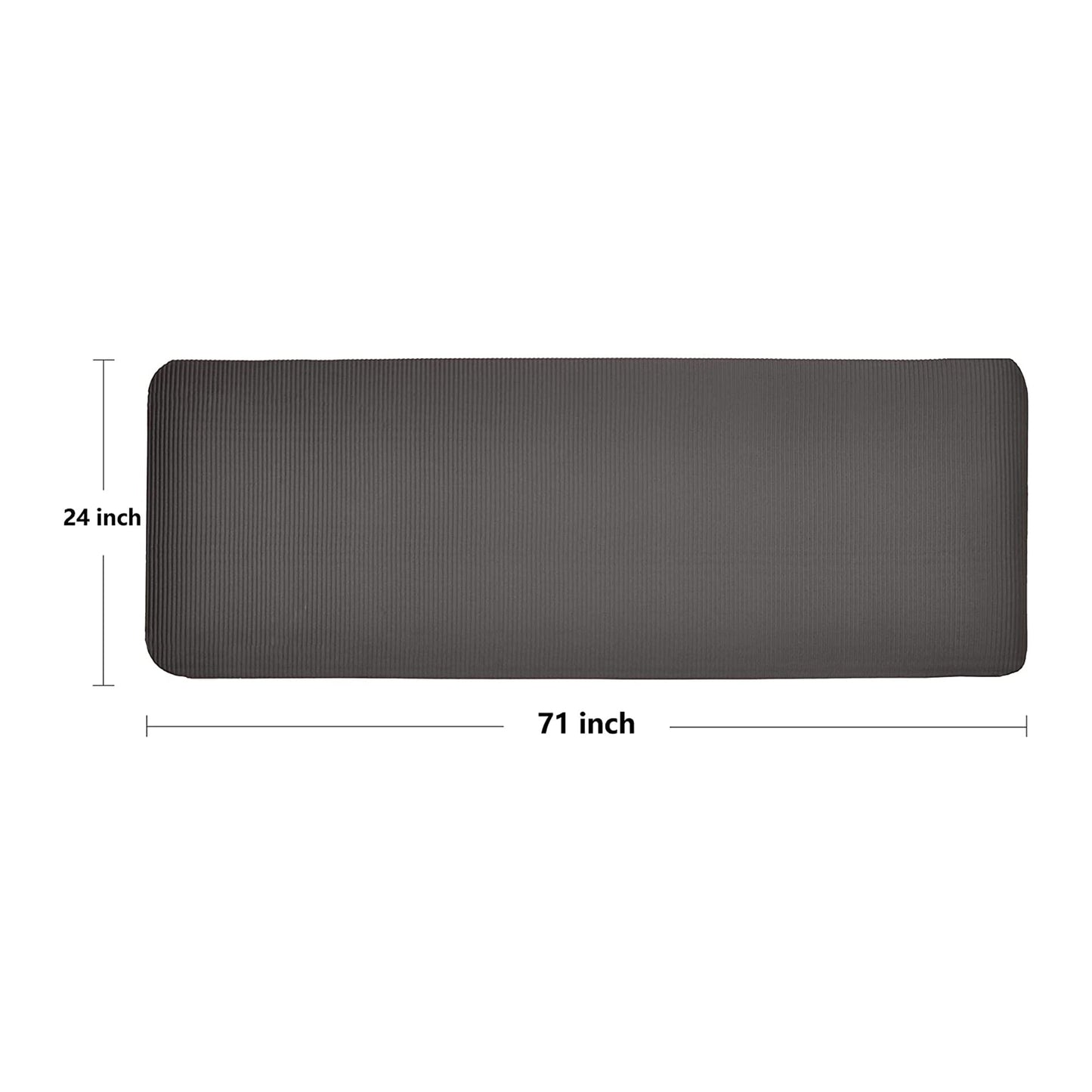 BalanceFrom Fitness GoYoga+ 71x24in Extra Thick High Density Exercise Yoga Mat w/24x10in Knee Pad & Carrying Strap, Black
