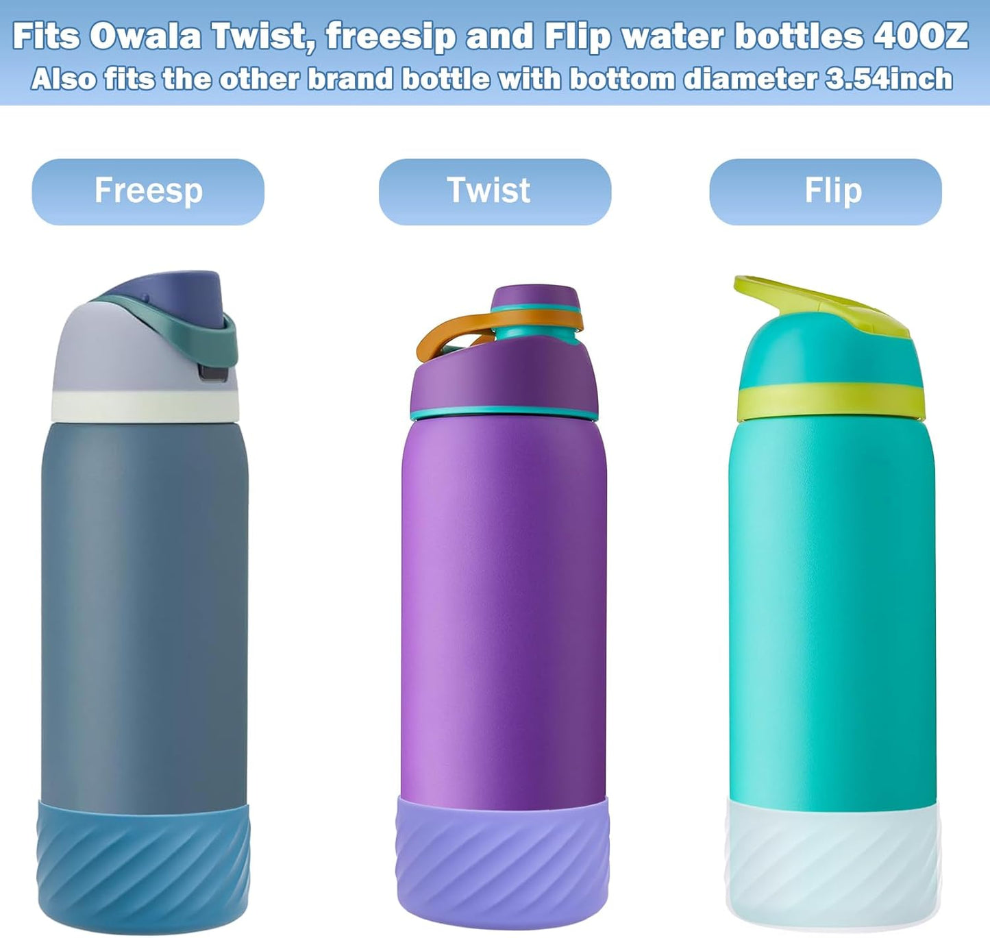 Owala Silicone Boot Base Sleeve - Protective Bottom Bumper for Water Bottle | 2-Pack, BPA-Free