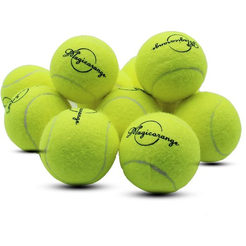 Magicorange Tennis Balls, 12 Pack Advanced Training Tennis Balls Practice Balls, Pet Dog Playing Balls, Come with Mesh Bag for Easy Transport, Good for Beginner Training Ball (Green)
