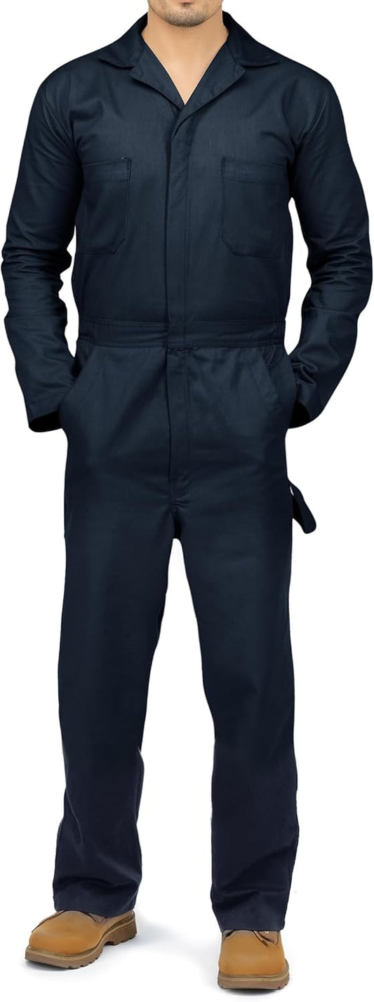 NY Threads Men's Twill Coverall - Relaxed Fit Long Sleeve Utility Workwear for Comfort & Durability