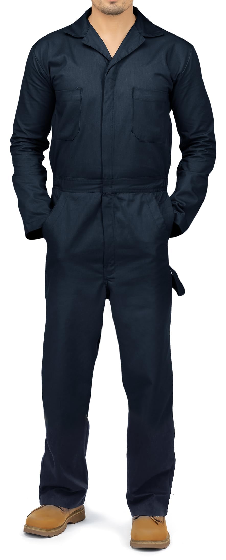 NY Threads Men’s Twill Coverall Relaxed Fit Long Sleeve Utility Work Wear