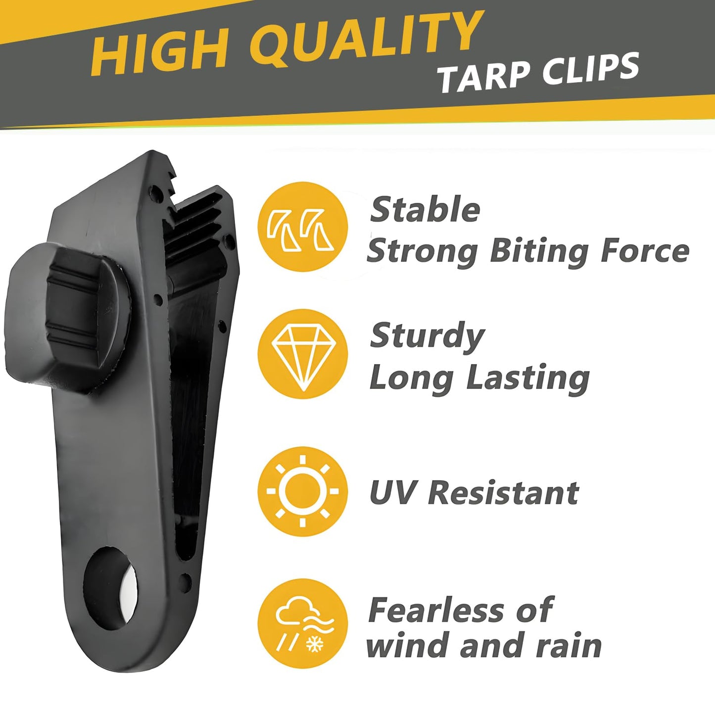 LUYADIN 16 Pcs Tarp Clips Heavy Duty Lock Grip, Tarp Clamps, Fit for Tent Awnings Caravan Canopies Car Cover Swimming Pool Cover Fasteners Clips