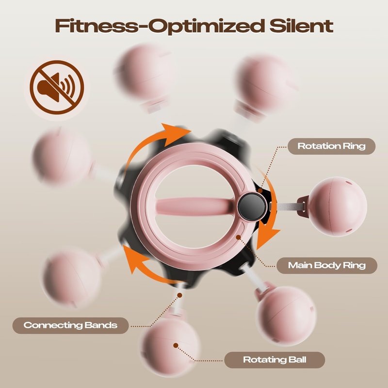 Arm Workout for Women and Men，360° Hand-Crank Forearm Trainer，Shoulders and Arm Muscle Training Fitness Equipment，Chest Trainer and Forearm Exerciser，Home Workout Equipment and Gym Workouts（Pink）
