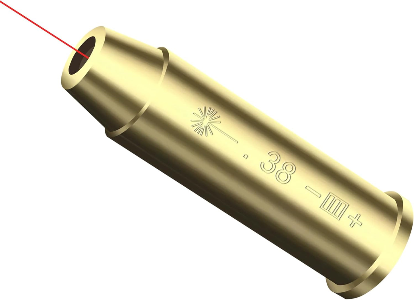 Red Dot Laser Boresighter - Precision Bore Sight for .38 Caliber | Includes 2 Sets of Batteries