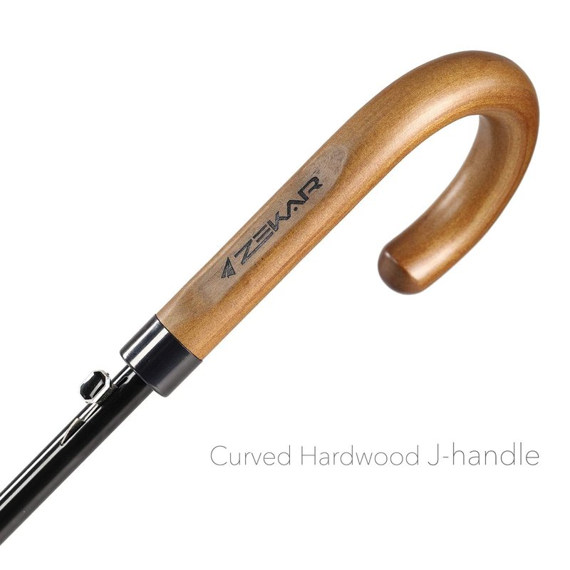 ZEKAR Wooden J-Handle Umbrella, 54/62 inch, Classic Large Windproof Stick Umbrella, Auto Open for Men and Women Golf umbrella (Yellow, 62”)