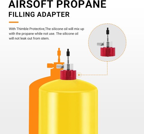 Elecbee Airsoft Propane Filling Adapter - Reusable Non-Leaking Gas Refill with Silicone Oil Port | Ideal for Outdoor Camping & Hiking