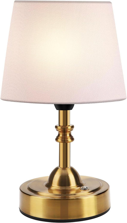 Rechargeable Cordless Touch Table Lamp - 5000mAh Battery, 3-Level Dimmable, Portable Brass Night Light for Home & Patio