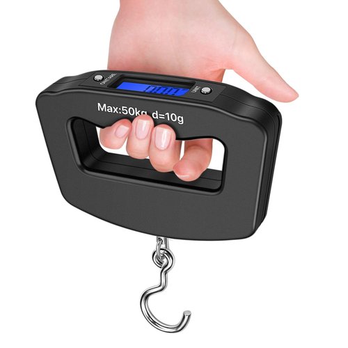 Flexzion Digital Luggage Scale - Portable Handheld Baggage Weight Scale, 110 Lb Capacity, Black
