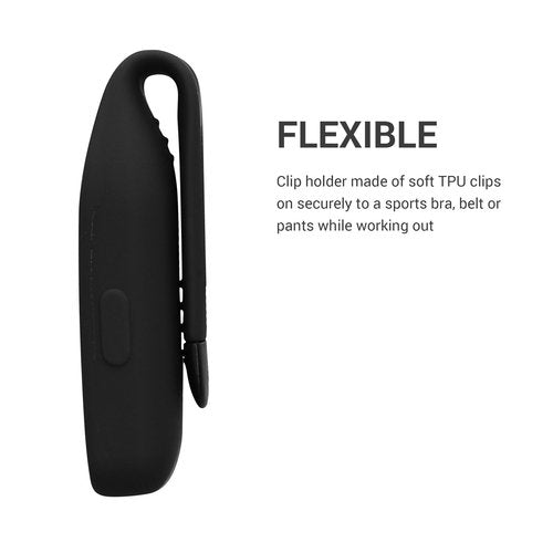 kwmobile 2X Clip Holders Compatible with Huawei Band 10/9 / 8 - Clip-On Holder Replacement Set - Black/Orange