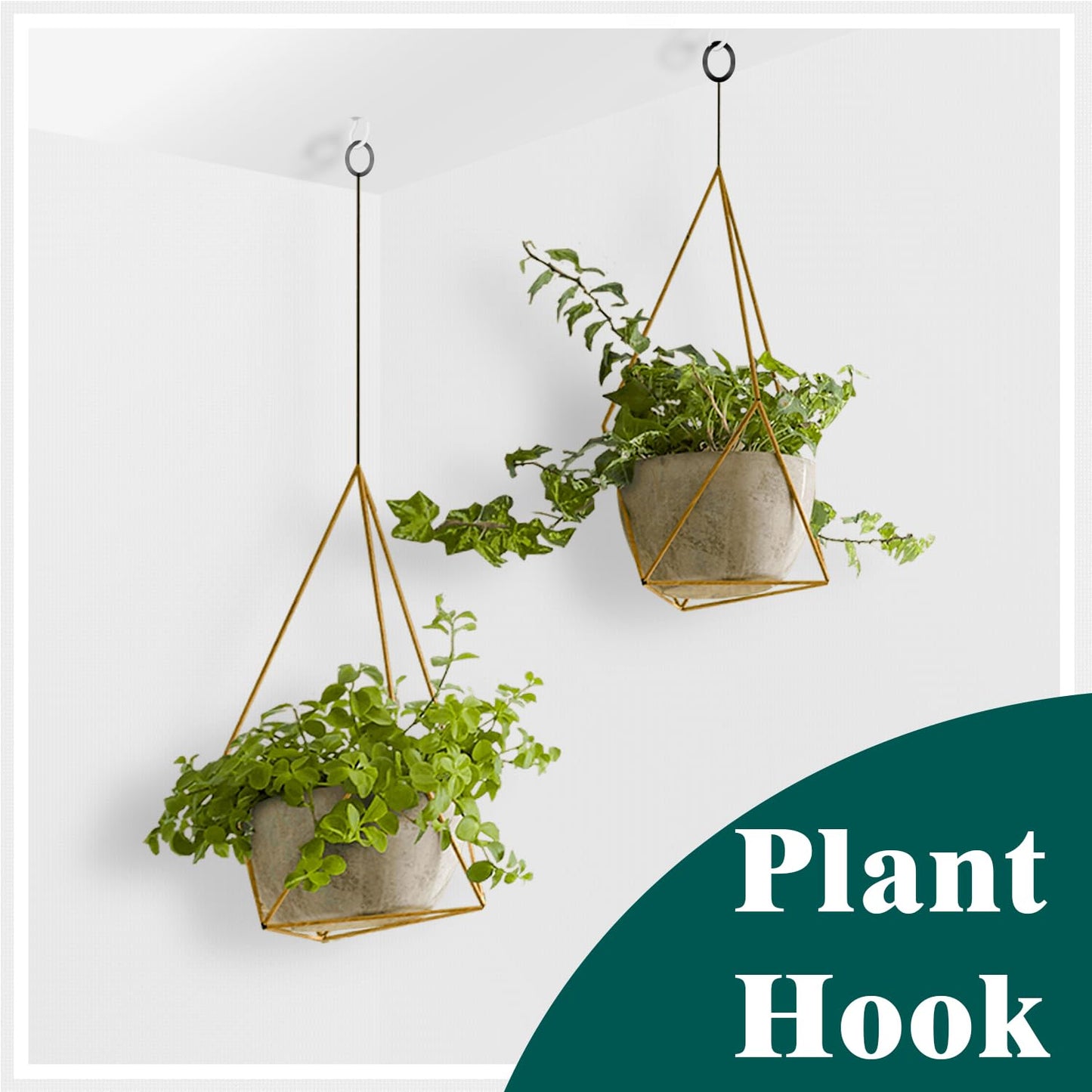 EIENHOSHI 105 Pcs Screw Hooks, 6 Sizes White Cup Hooks, Screw in Hooks for Hanging, Metal Cup Hook Screw in (1/2", 5/8", 3/4", 7/8", 1'', 1-1/4")