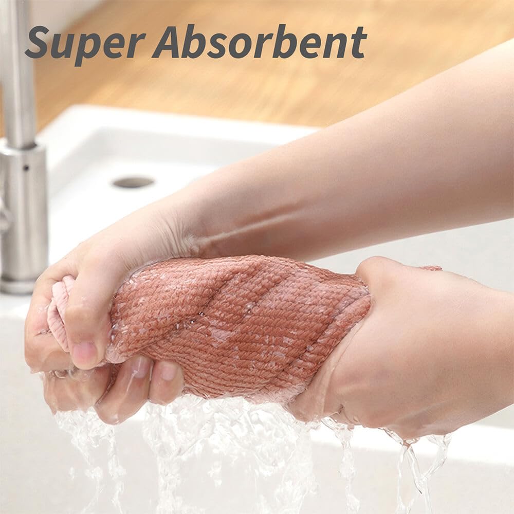 EubooTree Barista Towel 6 Pack, Extra Thick Microfiber Coffee Cleaning Cloths, Espresso Machine Accessories for Coffee Bar, Steam Wand, Countertop, Milk Frother, 12”x12”