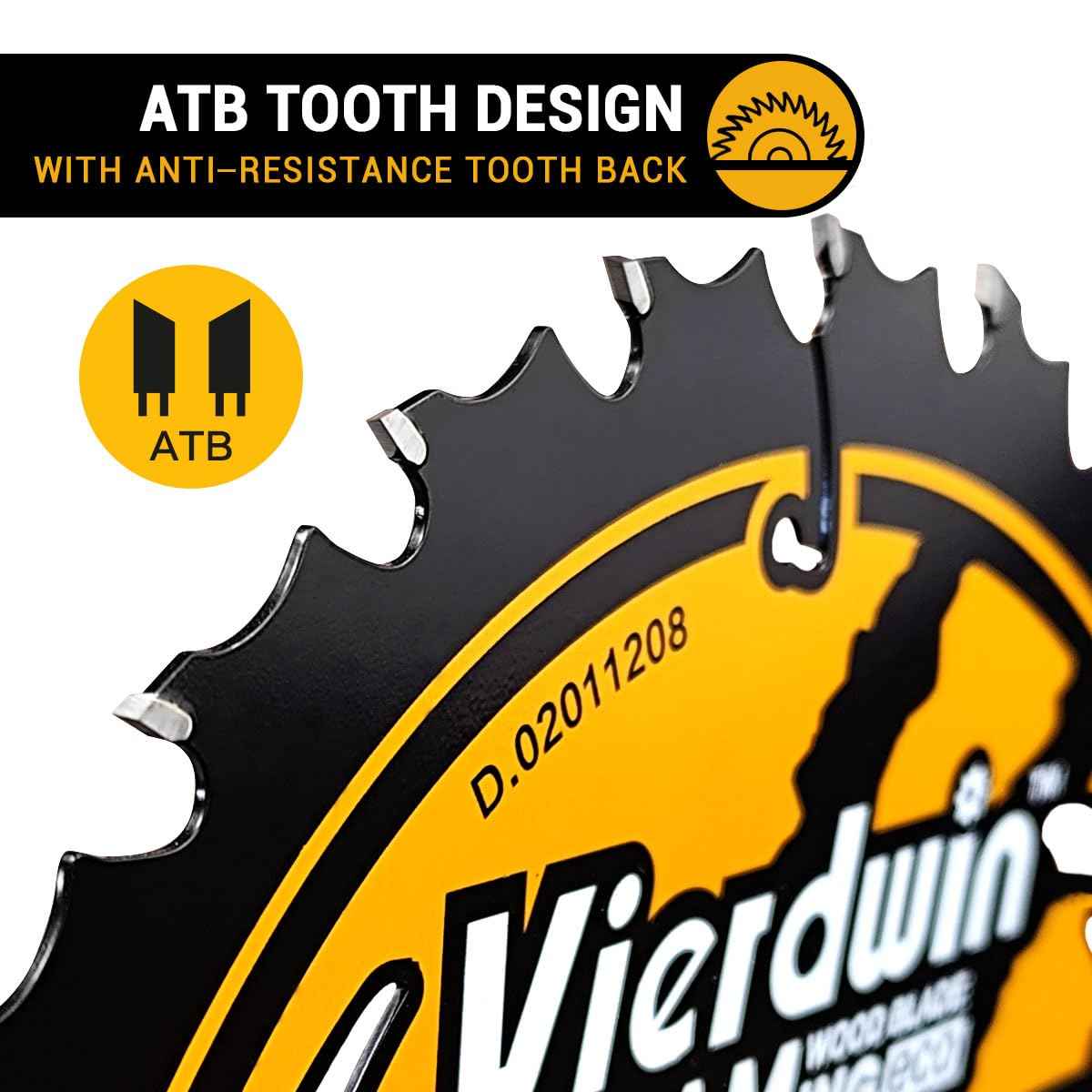 Vierdwin 7-1/4 Inch Circular Saw Blades Combo (24T/40T/60T) - 5/8" Arbor Carbide-Tipped for Wood, Plywood, MDF, Hardwood, Softwood - Fits Circular & Cordless Saws