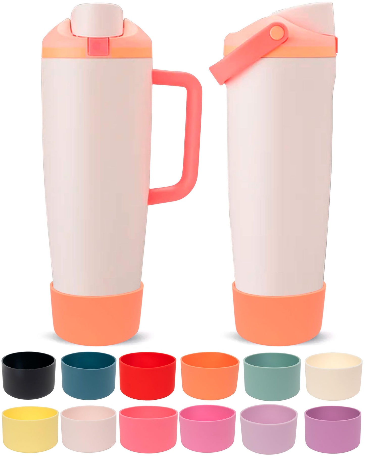 Kaitiaki Silicone Boot for Owala 30oz & 40oz FreeSip Sway Bottles & Tumblers - Non-Slip, Scratch-Resistant, Stability Enhancer, Available in 12 Colors (Nectarine Orange)