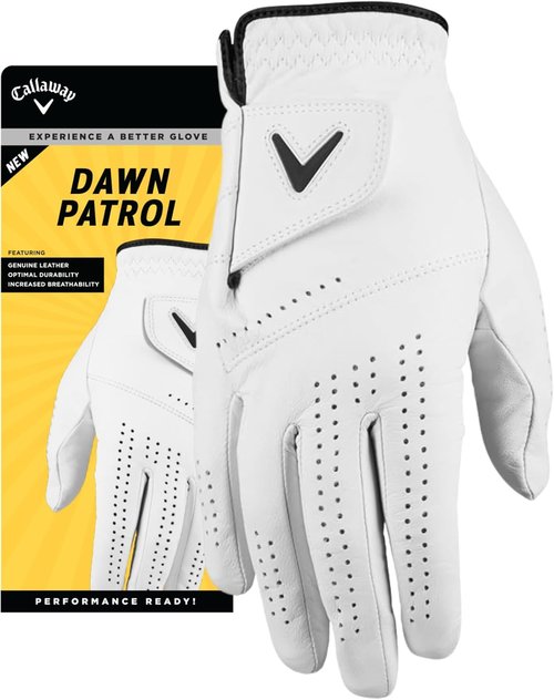 Callaway Golf Dawn Patrol Glove - Premium Comfort & Grip for Enhanced Performance | Right Handed, White