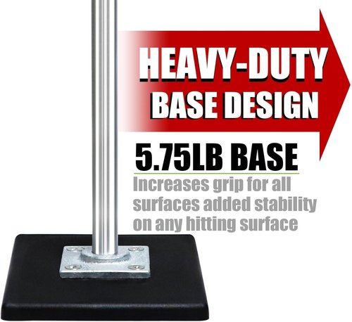 LOMGWAYS Baseball Batting Tee - Height Adjustable 24"-46" | Premium Portable Design with Heavy-Duty Base