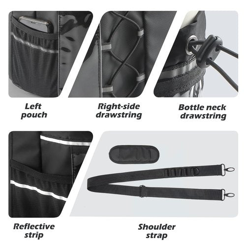 TAEYONK Magnetic Gym Bag for Men Women, Magnetic Gym Water Bottle Bag/Holder with Clear Phone Pouch, Built-in 5 Magnets, Fitness Gym Gifts, Gym Accessories
