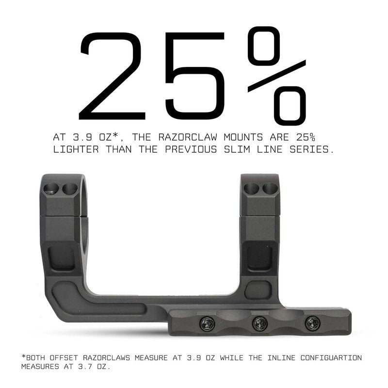 Monstrum Ultralight Razorclaw Dual Ring Scope Mount | Short Forward Offset | 1 inch Diameter