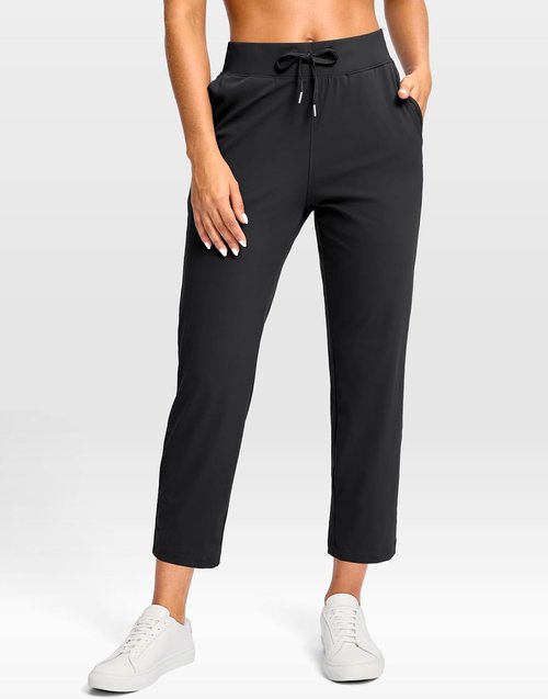G Gradual Petite Ankle Pants for Women - Stretchy 7/8 Sweatpants with 2 Pockets for Golf & Travel