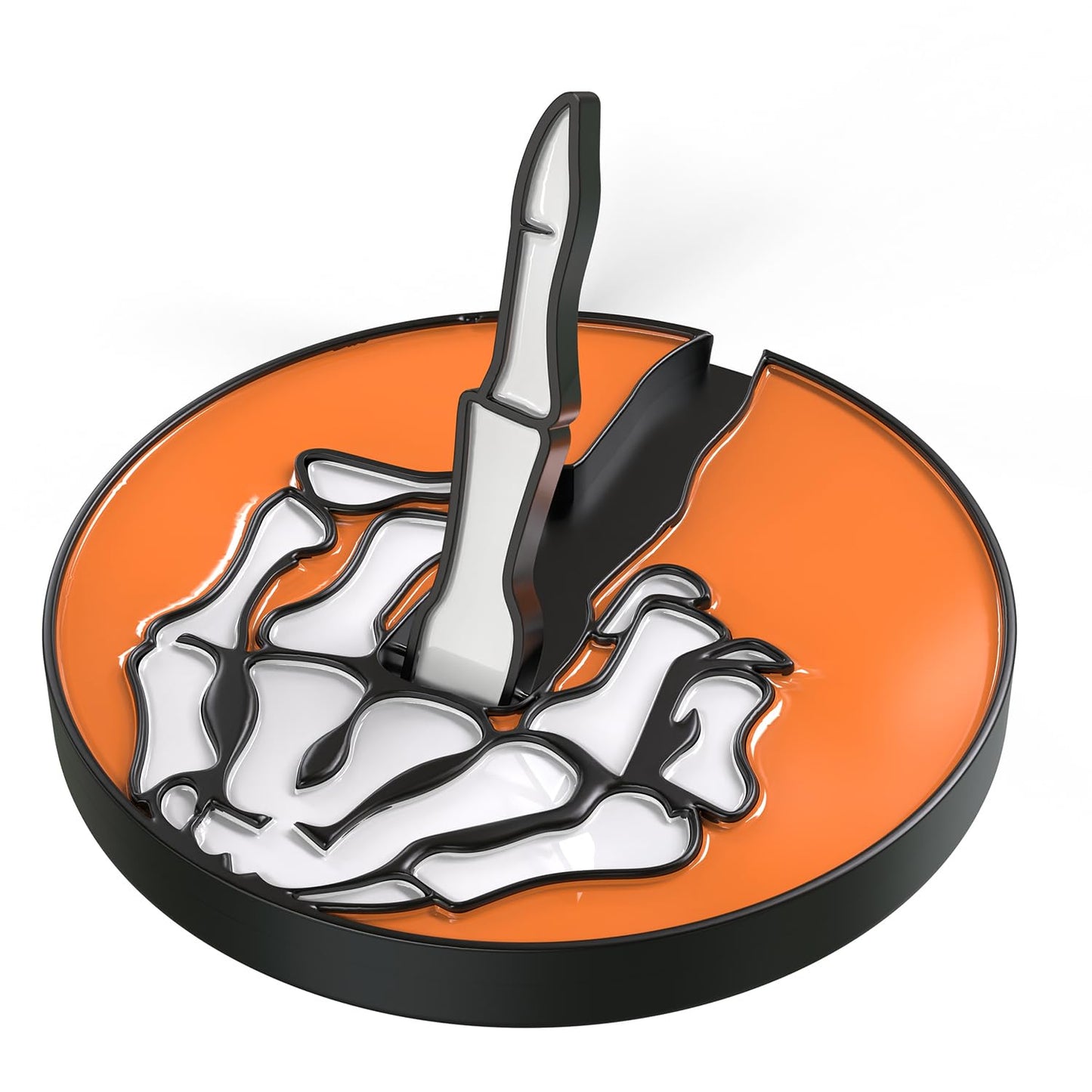 Syren Bone Skeleton Middle Finger Golf Ball Marker with Magnetic Hat Clip Alignment, Funny Golf Accessories Great Gift for Golf Lovers Golf Cap Premium Gifts Golf Enthusiasts (Orange Bone)