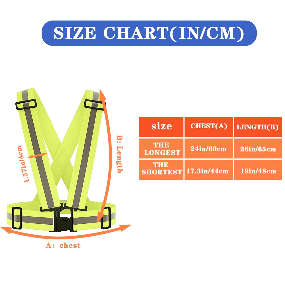 AYKRM Reflective Vest with Hi Vis Bands, Fully Adjustable & Multi-Purpose: Running, Cycling, Motorcycle Safety, Dog Walking - High Visibility (Black, S-XL)