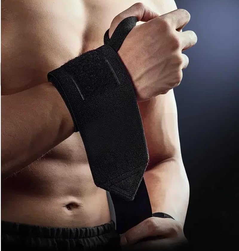 Nylon Weightlifting Wrist Wraps - Adjustable Support for Strength Training