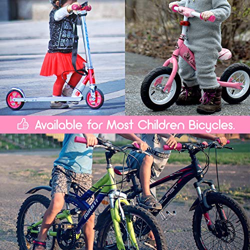 Kids No-Slip Soft Rubber Bike Handlebar Grips - Pink