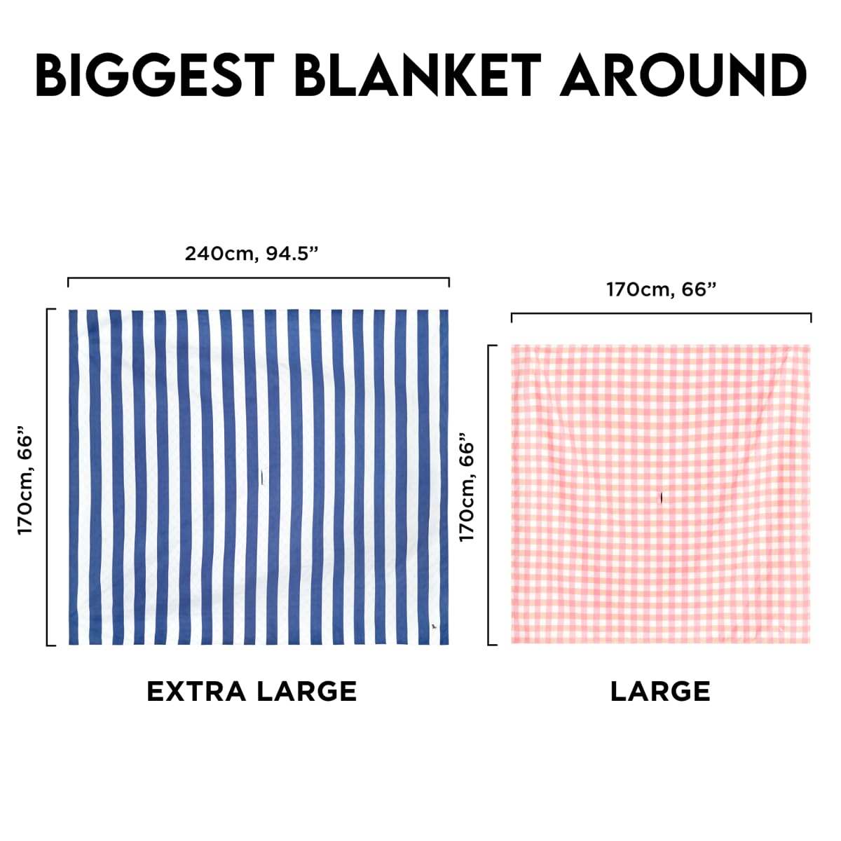 Dock & Bay Picnic Blanket - Quick Dry & Water Resistant - 100% Recycled Materials - Large (66x66) - Whitsunday Blue