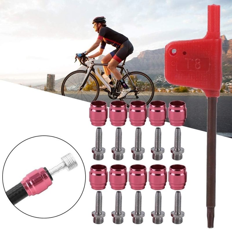 WQAPVHBG Bicycle Olive Connecting Insert, 10Pcs Bike Olive Head Set, Oil Brake Olive Head Oil Needle and 1Pcs Installing Tool Replacement for Sram Stealthamajig Bike Brake Qil Tube