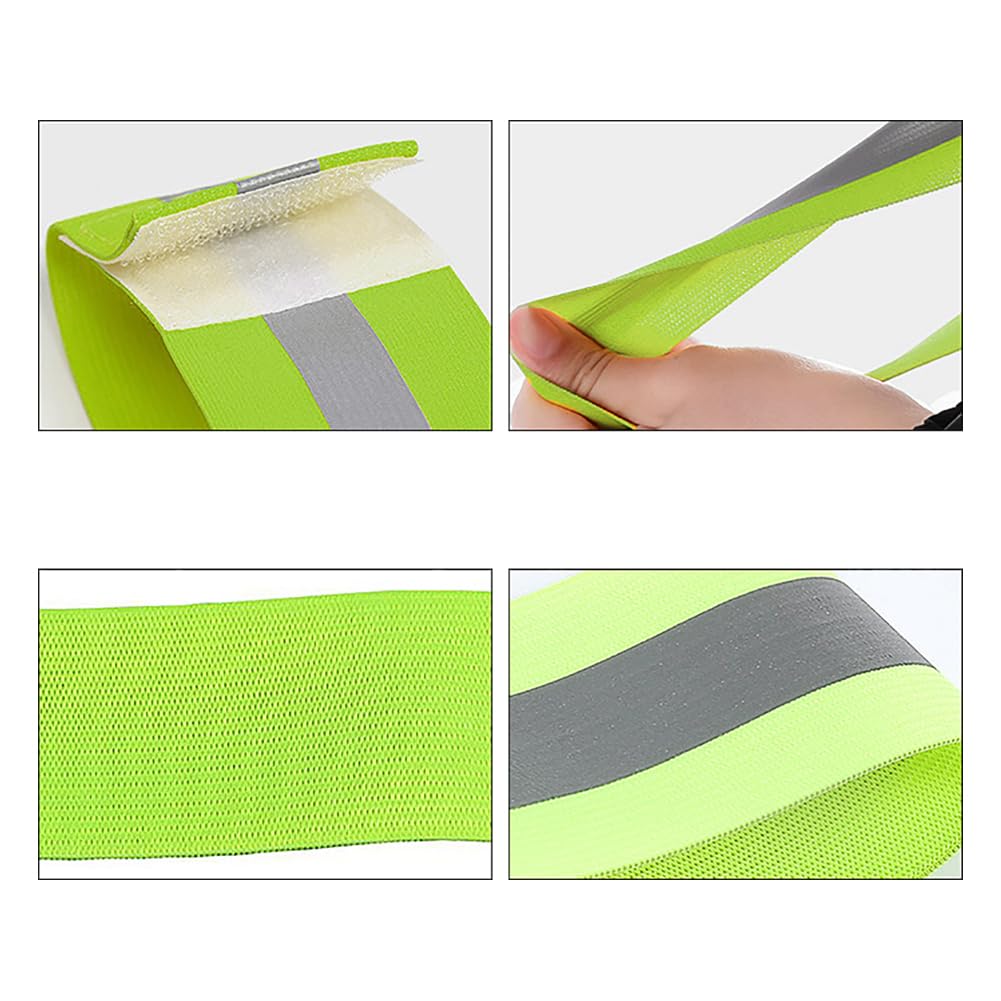 UUYYEO 8 Pcs Reflective Elastic Armbands Reflective Cycling Strips Reflective Running Leg Bands High Visibility Running Straps Wrist Reflective Strips Outdoor Walking Arm Bands