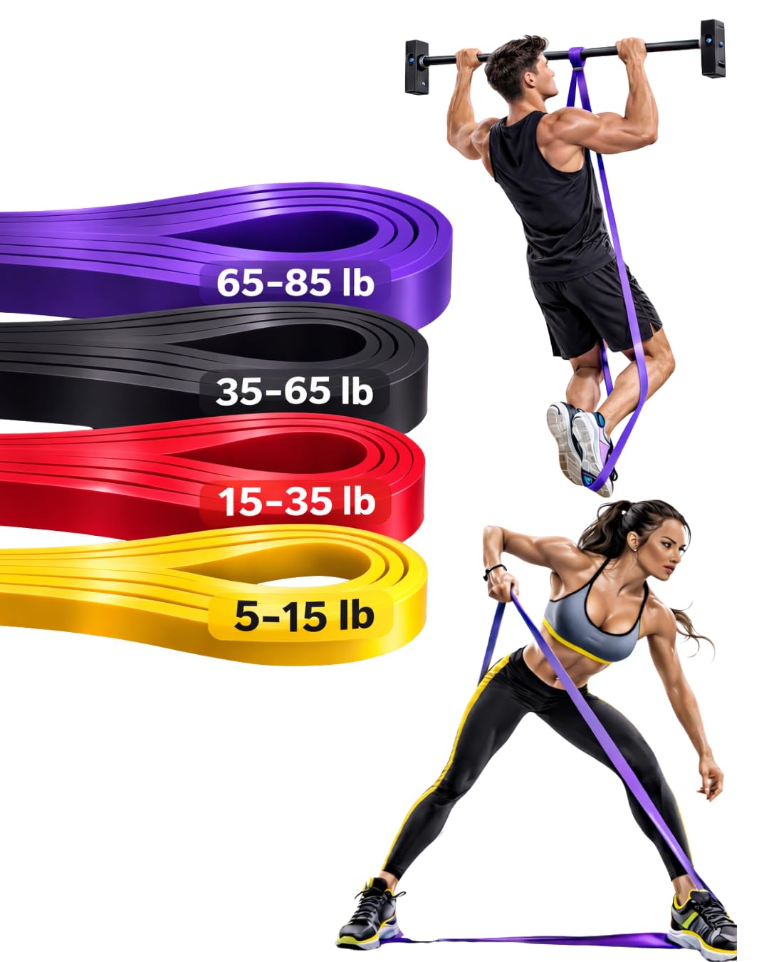 Resistance Bands for Working Out, Pull up Assistant Bands, Exercise Bands, Pull up Band Set for Strength Training, Pull Up Assistance Bands for Body Stretching Training Physical Therapy
