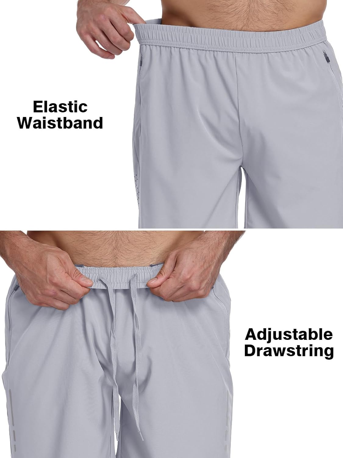 Men's Athletic Gym Shorts with 3 Zipper Pockets 7" Lightweight Quick Dry Workout Running Shorts