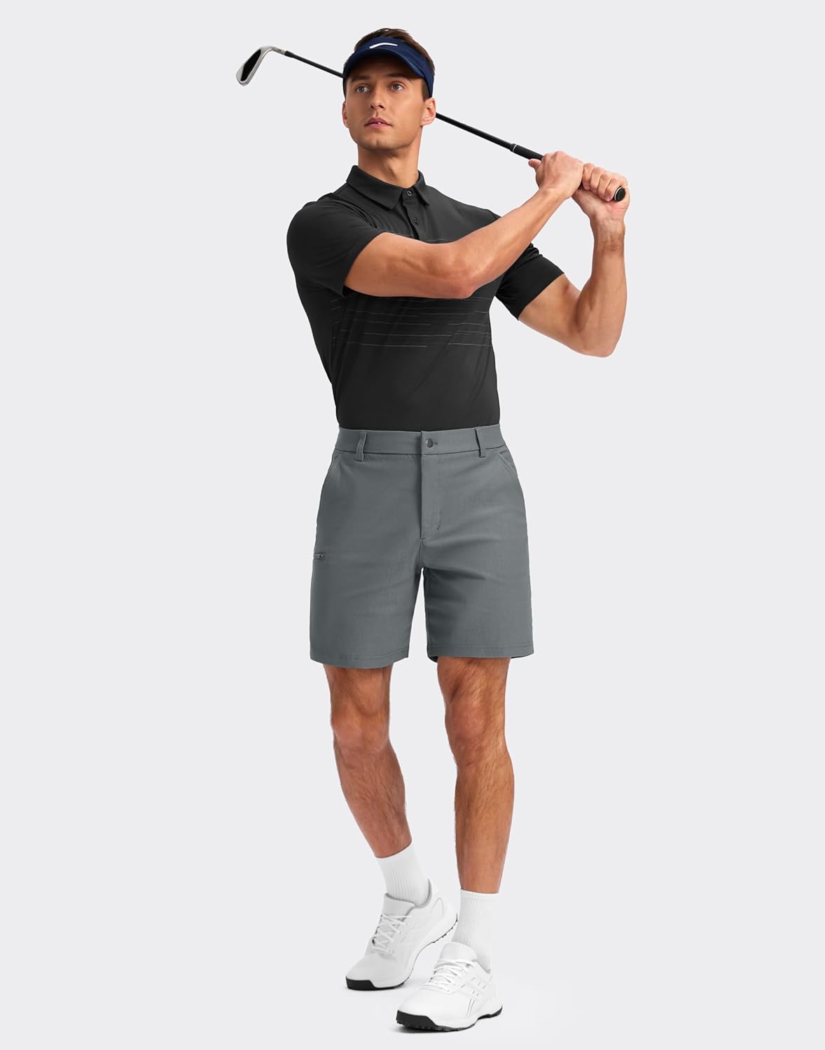 Pudolla Men's Golf Shorts - Quick-Dry Stretch Fabric with 4 Pockets | 7/9 Inch Casual Dress Shorts