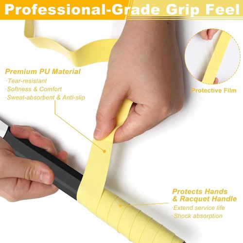 Zhaoyao 20 Pcs Tennis Racket Grip Tape Set – Anti Slip and Absorbs Sweat Tennis Grip Tape Precut Grip Tape for Tennis, Badminton, Pickleball, & Sports Rackets (10 Colors, 2 Pcs Each)
