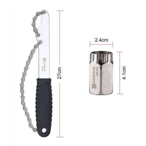 Dymoece Bike Cassette Lockring Removal Tool Bicycle Chain Whip Tool Kit Sprocket Remover Kit Compatible with Shimano Sram Freewheel Turner Install Removal