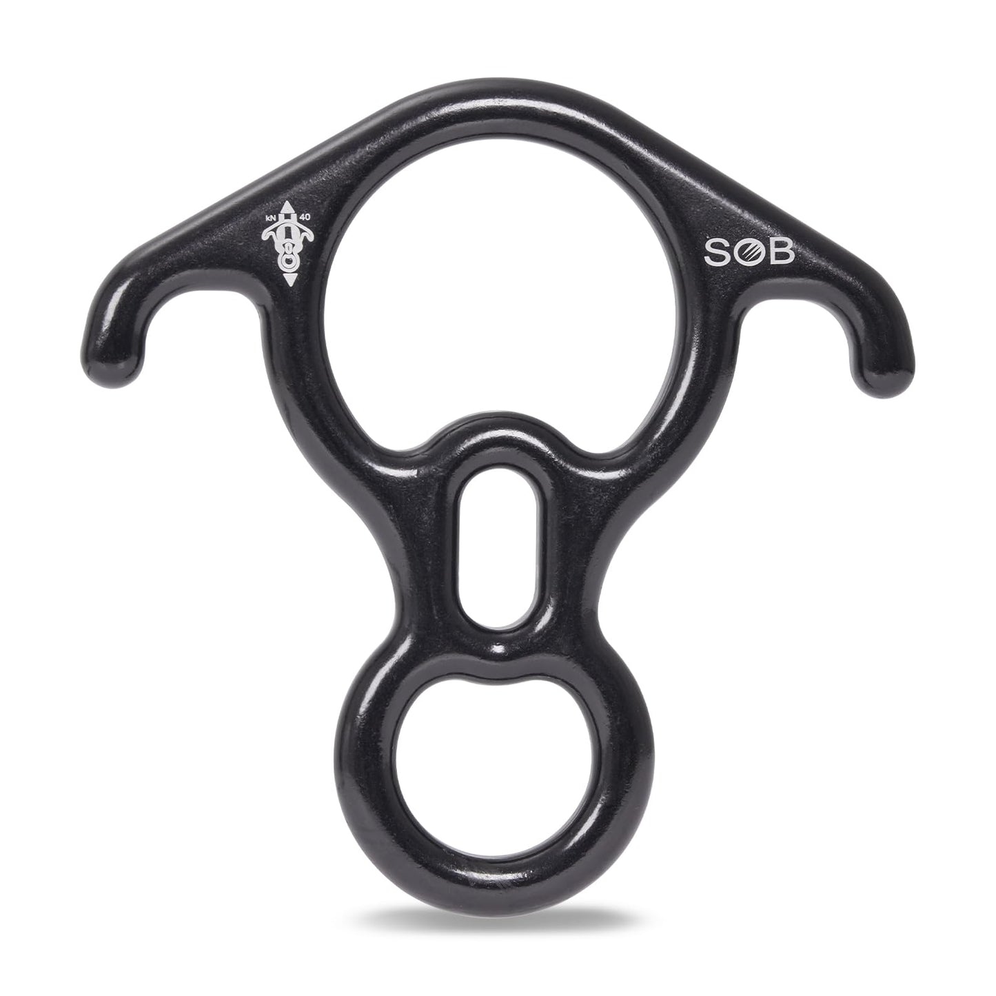 RESQT 40 kNFigure 8 Descender Large Bent-Ear Belaying and Rappelling Gear Belay Device Aluminum Magnesium for Climbing,High Rescue,Mountaineering
