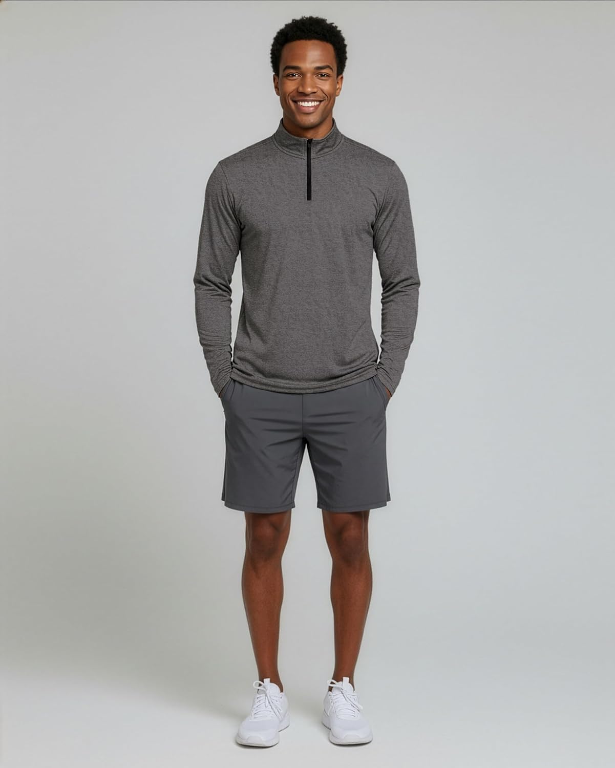 Real Essentials Men's Dry-Fit Active Quarter Zip Pullover - 3 Pack | Athletic Performance, Big & Tall Options
