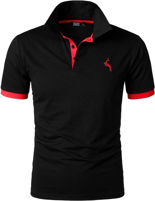 HOOD CREW Men’s Classic Polo Shirt - Lightweight Short Sleeve Casual Top in Various Colors