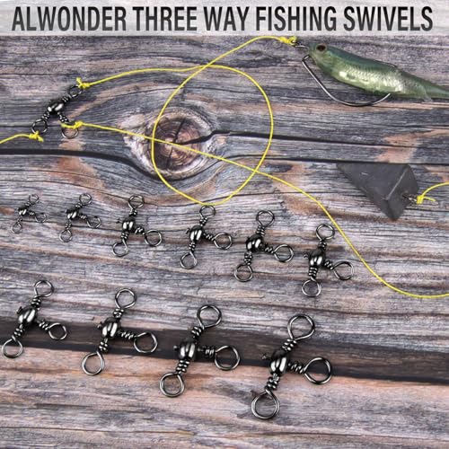 3 Way Swivels Fishing Tackle - 50-Pack 35-175LB Stainless Steel