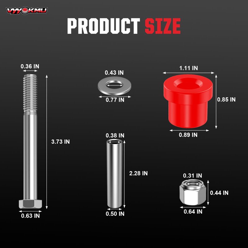 VYYOKMU EZGO TXT Spring Bushing Kit with Screw Nut, 6 Sets Golf Cart Rear Leaf Spring Polyurethane Bushings for 1994-UP TXT/Medalist, 1981-UP Club Car DS Bushing, OEM 70289G02 70291G01 1015583 1012303
