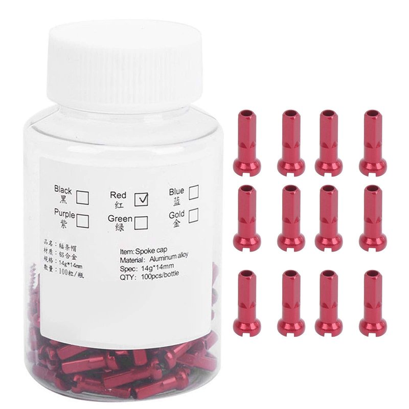 Spoke Nipples,Durable Aluminum Alloy 100 Pcs Spoke Nibs,14x6mm Wheel Repair for Cyclists Mechanics DIY Projects
