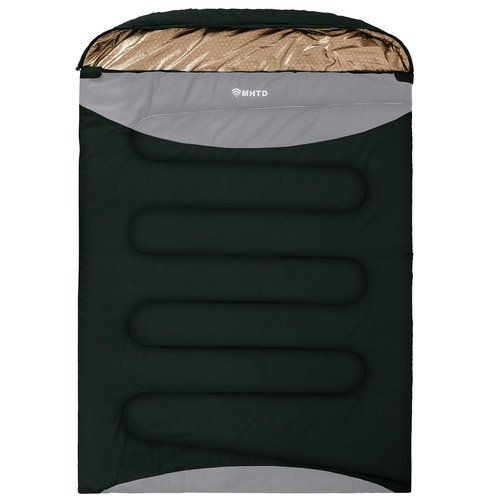 MHTD Double Sleeping Bag for Adults Cold Weather 0 Degrees Heavy Duty Two Person Sleeping Bag for Camping Cotton Canvas YKK Zipper Portable
