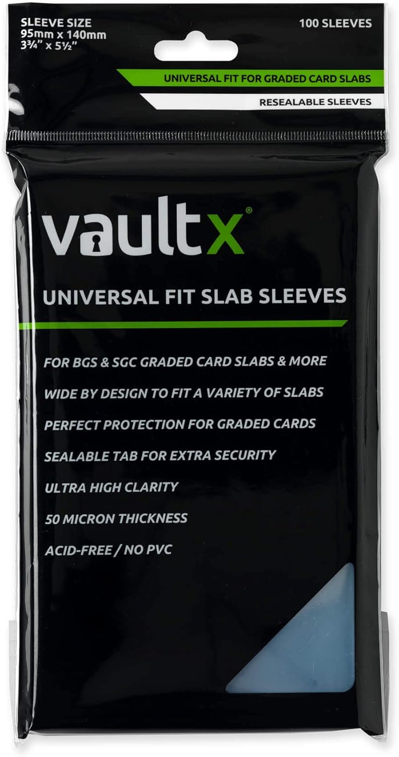 Vault X Graded Trading Card Sleeves - Universal Fit for BGS, SGC, ACE Cases | 100 Pack for Collectors