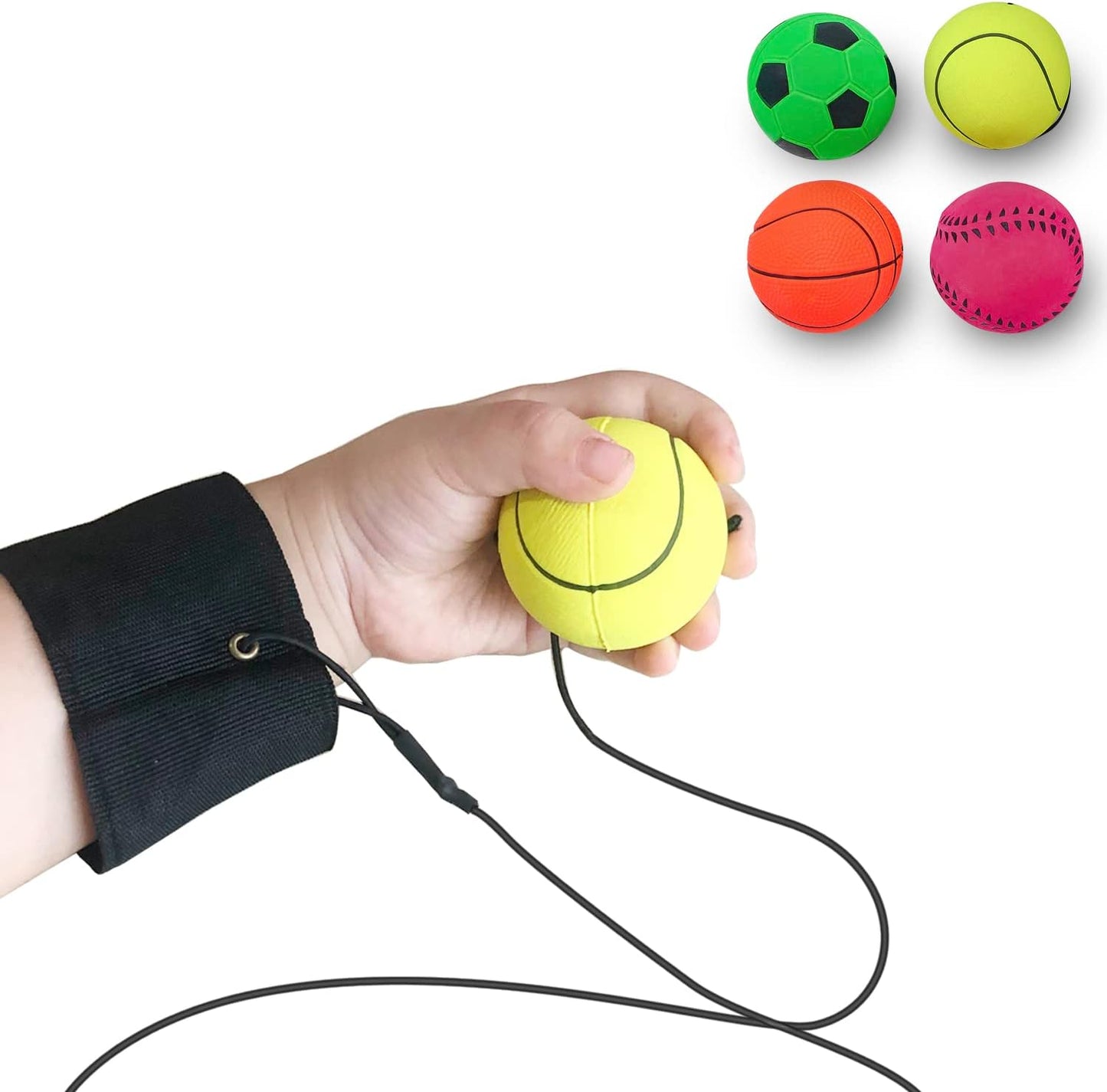 ZUYEE Wrist Return Balls - 1.85 Inch Rubber Rebound Balls for Sports | Perfect Gift for Kids