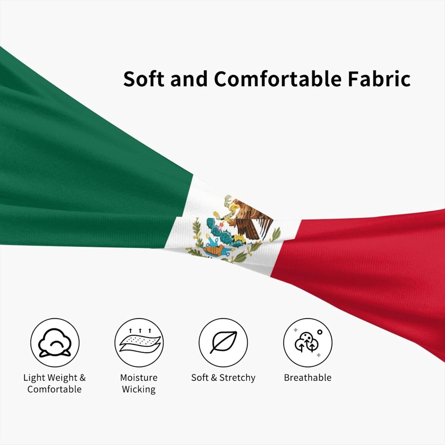 Mexico Flag Headbands - Stretchy Sports Sweatbands for Men & Women | Ideal for Basketball, Yoga, Workout