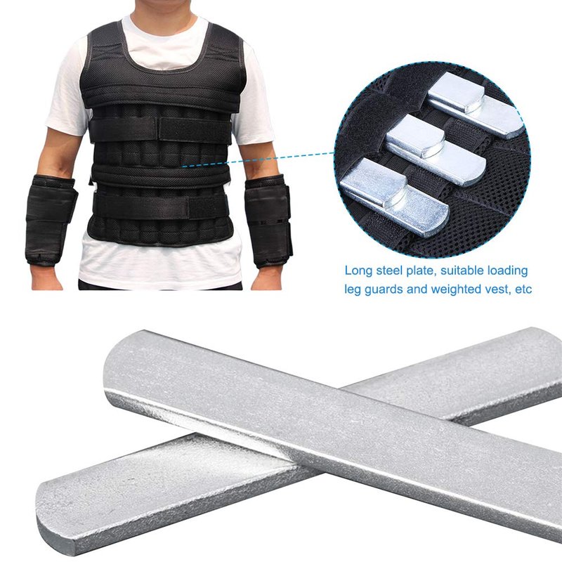 PXRJE 8PCS Weighted Vest Steel Plates Adjustable Rustproof Strength Training Weight Long Steel Plate w/Round Head for Loading Leg Guards Weighted Vest(size:8 PCS)