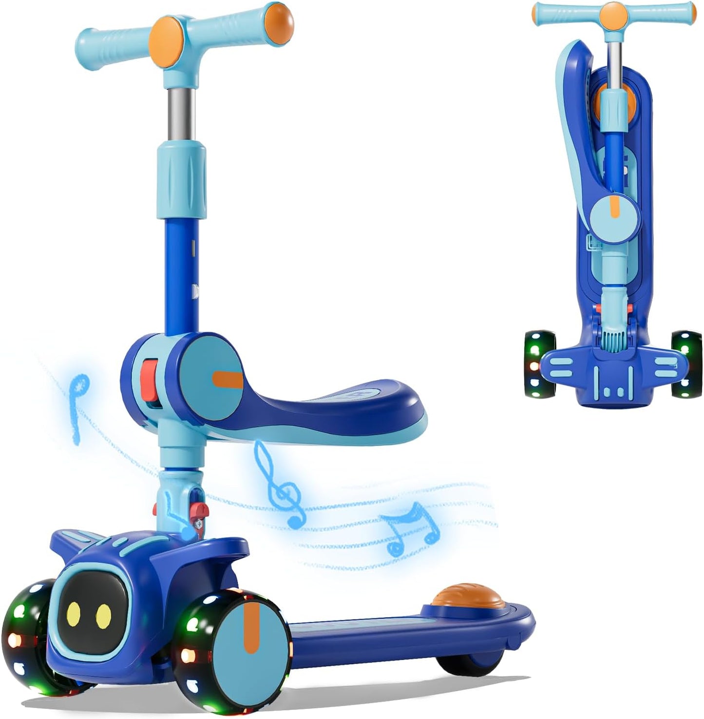 Unbreakable 2-in-1 Scooter by [Brand Name] | Adjustable Height & Seat | Safe 3-Wheel Kick Scooter for Kids Ages 3-8
