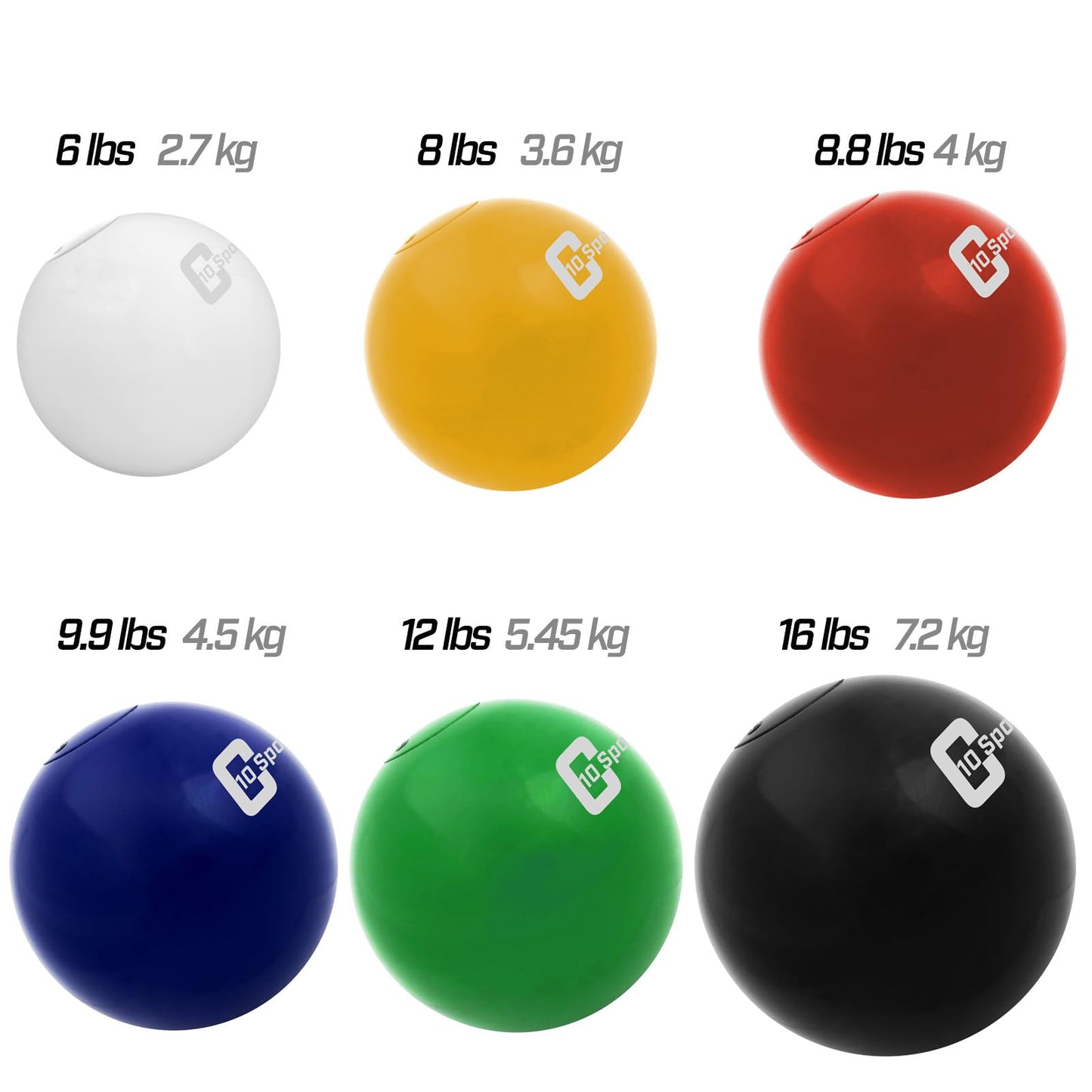 AKABIKE 10Cent Sports Iron Shot Put (2.7kg to 7.2kg) (6lb to 16lb)