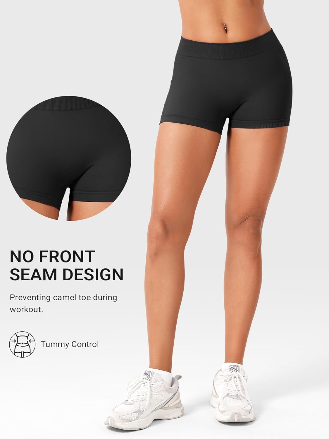 YEOREO Women's Booty Shorts - Low Rise 2.5" Scrunch Design for Gym & Yoga | Spandex Biker Shorts